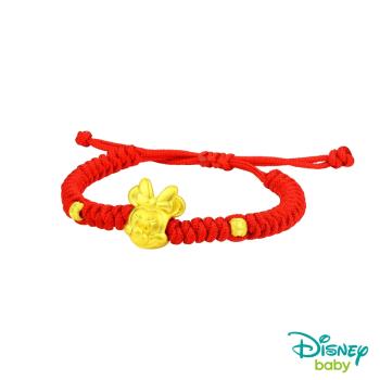Disney迪士尼系列金飾 黃金中國繩手鍊-夢想美妮款-鮮艷紅