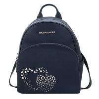 MICHAEL KORS 防刮牛皮愛心排列鉚釘後背包(中/深藍)