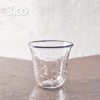 3,co 手工氣泡感玻璃杯(小) - 藍邊