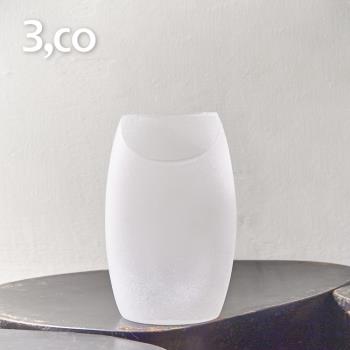 3,co 玻璃月型口扁平花器(8號) - 白