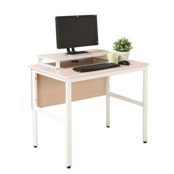 DFhouse 頂楓90公分電腦辦公桌+桌上架-楓木色