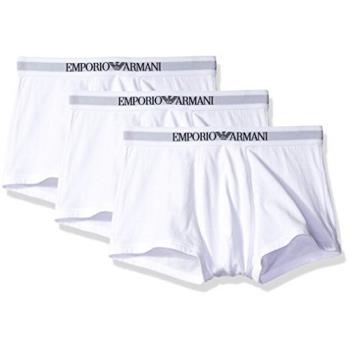 EMPORIO ARMANI 男時尚標誌白色四角內著3件組(預購)