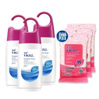 VIGILL 婦潔-加強舒淨 私密沐浴露 3瓶特惠組(220ml/瓶X3 加送生理潔舒巾X3)