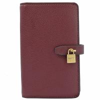 MICHAEL KORS Adele 鎖頭造型牛皮扣式中夾.葡萄紅