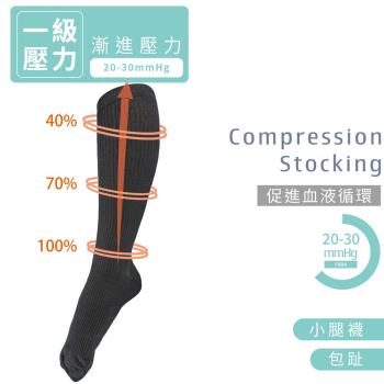 【TISI 緹絲】20-30mmHg漸進壓力小腿襪(3雙入)標準型