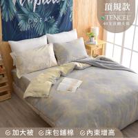 夢工場 星晴閃耀天絲頂規款兩用被鋪棉床包組-雙人