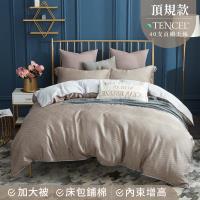 夢工場 一望清秋天絲頂規款兩用被鋪棉床包組-雙人