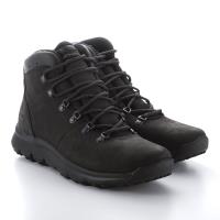 Timberland男款黑色全粒面皮革戶外中筒靴A1WND015