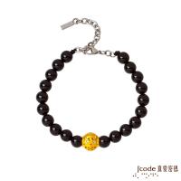 Jcode真愛密碼 守護愛情黃金/黑瑪瑙手鍊-大