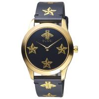 GUCCI古馳 G-Timeless 蜜蜂星星印花手錶-38mm YA1264055