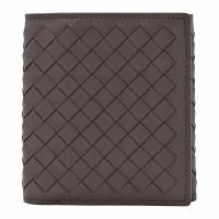 BOTTEGA VENETA 533451 編織羊皮扣式零錢短夾.深咖