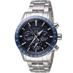 SEIKO ASTRON GPS 5X53 雙時區鈦金屬腕錶(SSH001J1)-藍 5X53-0AB0B