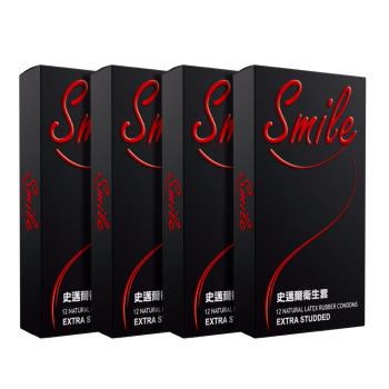 SMILE史邁爾 衛生套保險套-顆粒(12入/盒*4,共48入)