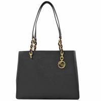MICHAEL KORS SOFLA LG MK圓形吊飾肩背包.黑