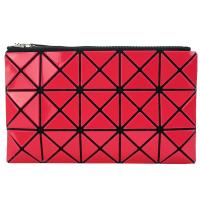 ISSEY MIYAKE 三宅一生 BAOBAO 3x5幾何方格長型亮面零錢手拿包-紅