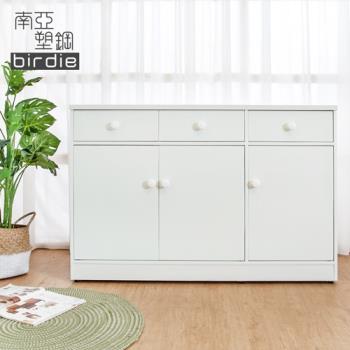 Birdie南亞塑鋼-4.2尺三門三抽塑鋼電器櫃/收納餐櫃(白色)