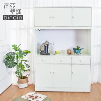 Birdie南亞塑鋼-4.2尺六門三抽塑鋼電器櫃/收納餐櫃(白色)