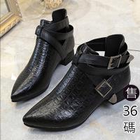 Alice 冬漾英倫簡約率性素面短靴