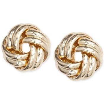 【Anne Klein】2019時尚扭節線條設計款金色耳環(預購)