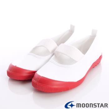 日本Moonstar抗菌防滑室內鞋(白/紅)中小童段-MS012-(15cm~19cm)-m