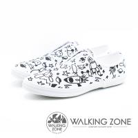 WALKING ZONE X Kellykiwi 夢想太空人 塗鴉親子鞋(男/女/童 款)-白