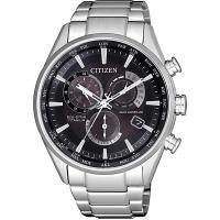 CITIZEN星辰 光動能 浩瀚宇宙 鈦金屬三眼電波錶(黑/42mm) CB5020-87E