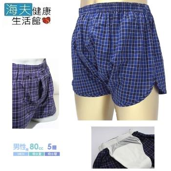【海夫健康生活館】蕾莎 日本男用 藍格防漏安心褲(80cc)[C486x]