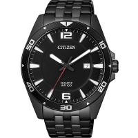 CITIZEN星辰 黑色極光石英腕錶(黑/43mm) BI5055-51E