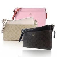COACH C LOGO PVC 皮革斜背小包(附零錢袋/3色選)