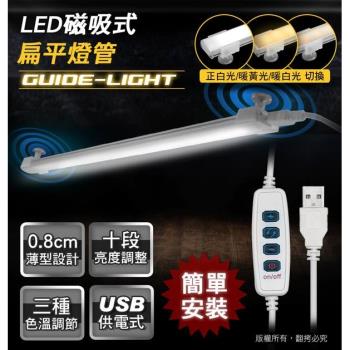 USB帶線遙控器 LED磁吸式可調光扁平燈管(LI-08)