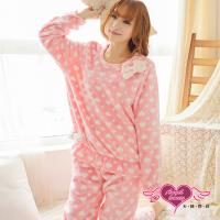 天使霓裳 幸福滿愛法蘭絨二件式居家服(粉白F) ZB14827