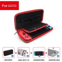 任天堂Switch硬殼保護包+遊戲片擴充卡夾+玻璃螢幕保護貼+防塵10件組+類比搖桿套3入套裝 (TNS-874)