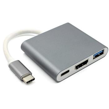 Type-C 轉HDMI  USB3.0 銀色高清轉接集線器(1入)