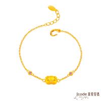Jcode真愛密碼 幸福小豬黃金/水晶手鍊