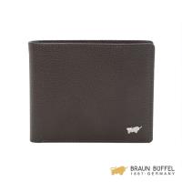 BRAUN BUFFEL HOMME-B系列卵石紋8卡透明窗零錢袋短夾 -可可棕 BF192-B320-CO