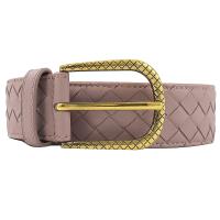 BOTTEGA VENETA 474372 經典編織皮革寬版皮帶.粉紫