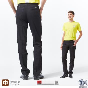 【KDLK紳士男褲】【涼夏】Noir黑 涼感纖維x彈性纖維 休閒直筒長褲(中腰) 390(5666)