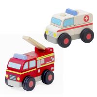 Mentari 立體積木消防雲梯車+救護車
