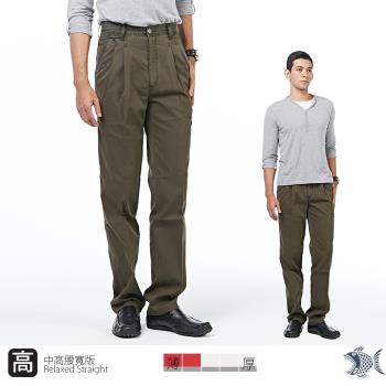 【NST Jeans】迷霧森林 墨綠細直紋 打摺休閒褲(中高腰寬版)-002(8720) 夏季薄款