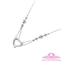 【AS EVER DIAMOND】日本進口愛心圓珠套鍊 白18K金項鍊