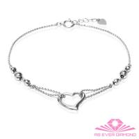 【AS EVER DIAMOND】日本進口18K白金手鍊 love heart