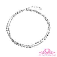 【AS EVER DIAMOND】義大利白14K金手鍊 双珠双鍊 恬靜淡雅