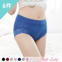 PinkLady 戀愛情定 蠶絲褲底棉質中高腰內褲 6件組 (5036)