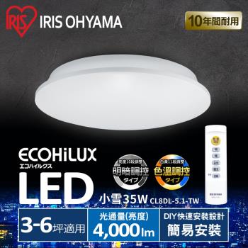 【日本IRIS】3-6坪 LED 遙控 調光調色 吸頂燈 天花板燈 小雪 CL8DL-5.1