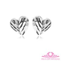 【AS EVER DIAMOND】義大利進口 18K金耳環 創意愛心系列 巧雕刻面款