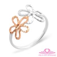【AS EVER DIAMOND】義大利進口 18K金戒指 雙色花花戒指