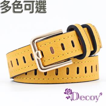 【Decoy】造型方洞＊編織修身時尚皮帶/5色可選