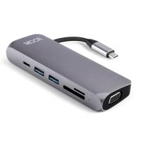 MOOR Type-C HUB VGA多功能充電傳輸集線器_6 ports (太空灰)