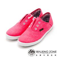WALKING ZONE果漾YOUNG純棉帆布鞋休閒鞋 女鞋-桃粉