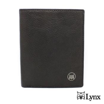 【Lynx】直立零錢袋男用5卡中夾進口軟原皮(咖/黑)